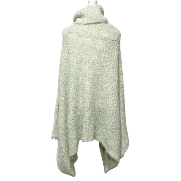 Anthropologie Cozy Knit Poncho in Light Green Mint Turtleneck SuperSoft OS - Picture 6 of 12